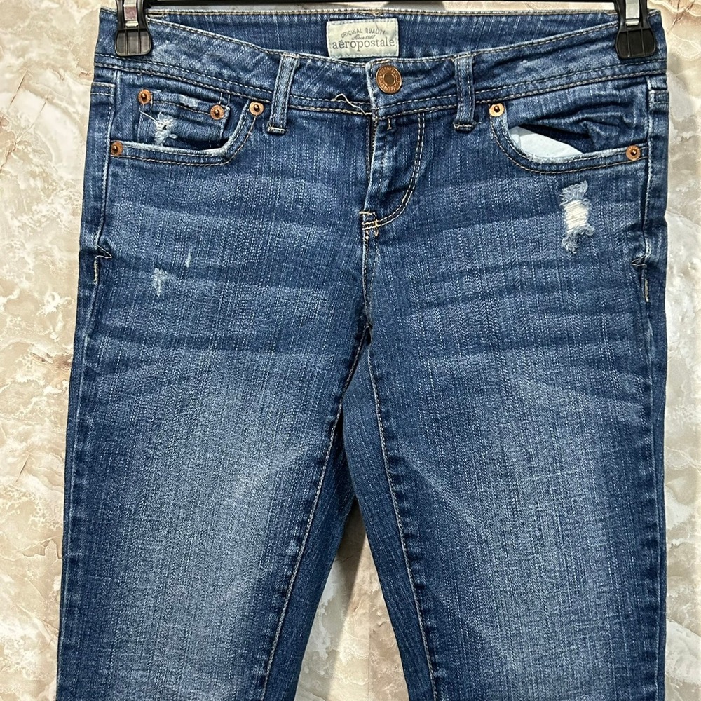 Aeropostale Denim Jeans Distressed Pockets Bootcut Women's Size‎ 5/6